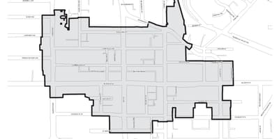 แผนที่ของ Bloor Yorkville โตรอนโต boudary