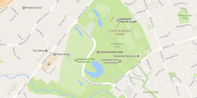 แผนที่ของ Centennial วนสาธารณะเฝ้าระวังโตรอนโต
