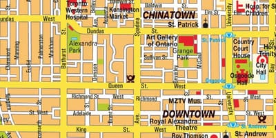 แผนที่ของ Chinatown canada. kgm