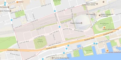 แผนที่ของ CityPlace เฝ้าระวังโตรอนโต