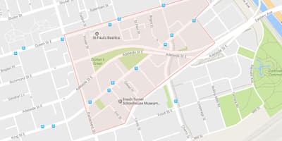 แผนที่ของ Corktown เฝ้าระวังโตรอนโต