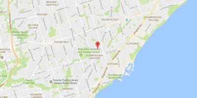 แผนที่ของ Danforth ถนนโตรอนโต