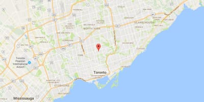 แผนที่ของ Davisville หมู่บ้านในเขตโตรอนโต
