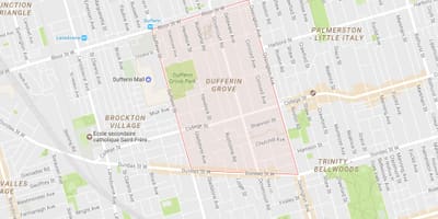 แผนที่ของ Dufferin ป่าแถวบ้าโตรอนโต