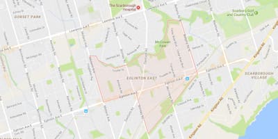 แผนที่ของ Eglinton ทางตะวันออกเฝ้าระวังโตรอนโต