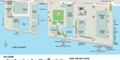 แผนที่ของ Harbourfront ศูนย์กลางโตรอนโต