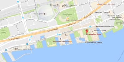 แผนที่ของ Harbourfront เฝ้าระวังโตรอนโต