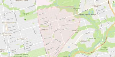 แผนที่ของ Leaside เฝ้าระวังโตรอนโต