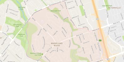 แผนที่ของ Markland วู้ดละแวกนี้โตรอนโต
