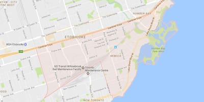 แผนที่ของ Mimico เฝ้าระวังโตรอนโต