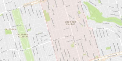 แผนที่ของ Oakwood–Vaughan เฝ้าระวังโตรอนโต