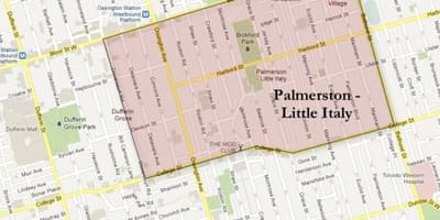 แผนที่ของ Palmerston น้อยอิตาลีโตรอนโต