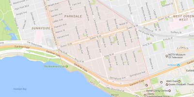 แผนที่ของ Parkdale เฝ้าระวังโตรอนโต