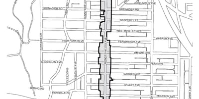แผนที่ของ Roncesvalles โตรอนโต