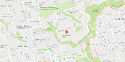 แผนที่ของ Rosedale เฝ้าระวังโตรอนโต