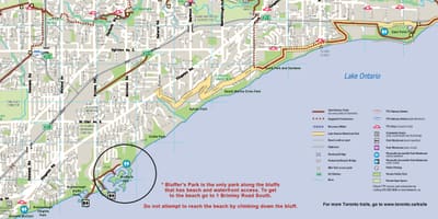แผนที่ของ Scarborough Bluffs