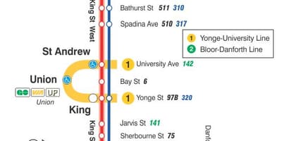 แผนที่ของ streetcar เส้น 504 กษัตริย์