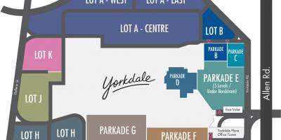 แผนที่ของ Yorkdale ซื้อของศูนย์กลางลานจอดรถ