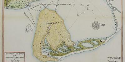แผนที่ของนิวยอร์กโตรอนโต 1787-1884 cartoony รุ่น