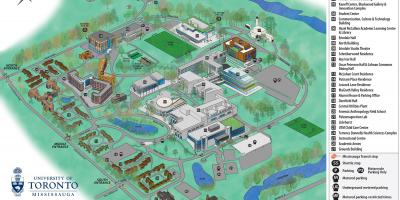 แผนที่ของมหาวิทยาลัยของโตรอนโต Mississauga มหาวิทยาลัย
