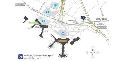 แผนที่ของโตรอนโตสนามบินเพียร์สันมุมมองภาพรวม